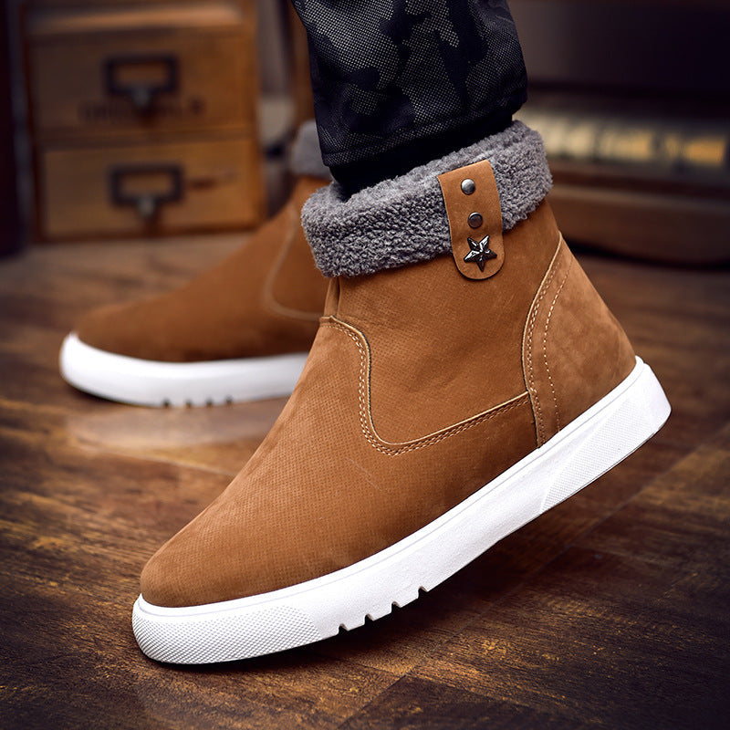 Men's winter warm and velvet snow boots