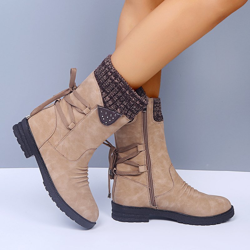 Woolen snow boots with thick heel and large Martin boots