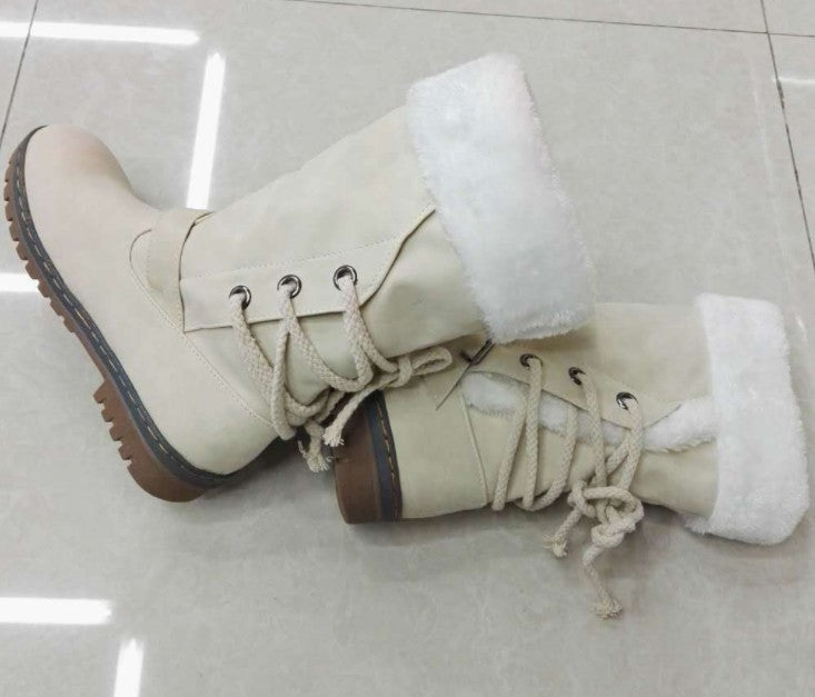 Women's plus size thick fur snow boots