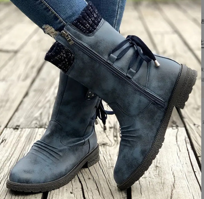 Woolen snow boots with thick heel and large Martin boots