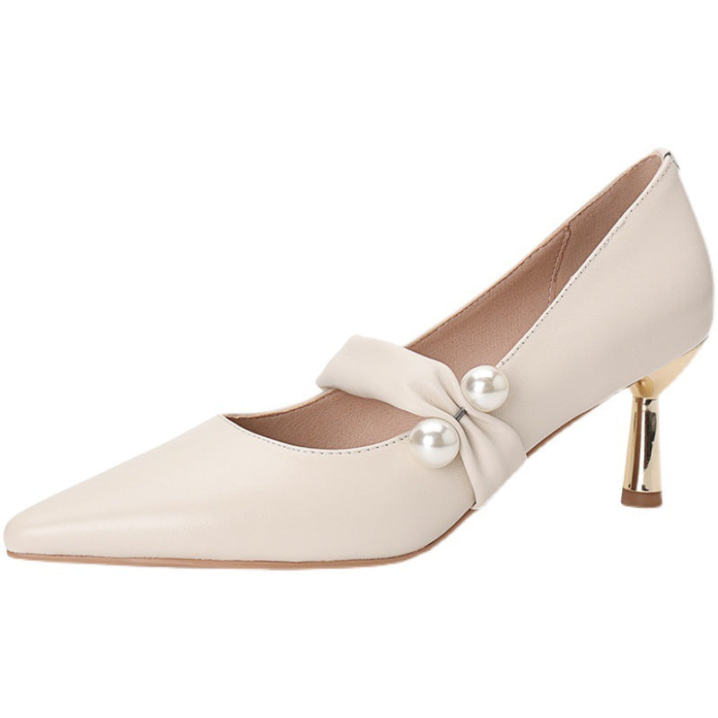 White High Heels Women's Pointed Toe High-end Niche